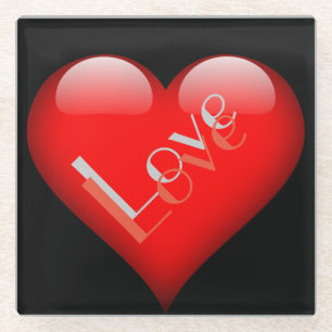 Rotes Herz Attraktive Pariser Liebe Hochzeit Glasuntersetzer