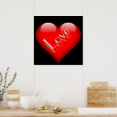 Rotes Herz Attraktive Pariser Liebe Hochzeit Poster (Küche)