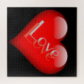 Rotes Herz Attraktive Pariser Liebe Hochzeit Puzzle (Horizontal)