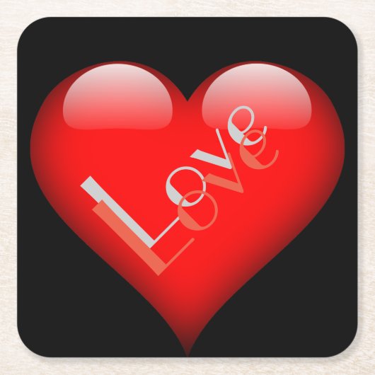 Rotes Herz Attraktive Pariser Liebe Hochzeit Rechteckiger Pappuntersetzer (Vorderseite)