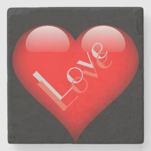 Rotes Herz Attraktive Pariser Liebe Hochzeit Steinuntersetzer