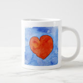 Rotes Herz auf Blau 2011 Jumbo-Tasse (Rechts)