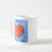 Rotes Herz auf Blau 2011 Kaffeetasse (Vorderseite Links)