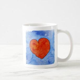 Rotes Herz auf Blau 2011 Kaffeetasse