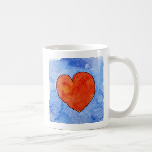 Rotes Herz auf Blau 2011 Kaffeetasse (Rechts)
