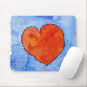 Rotes Herz auf Blau 2011 Mousepad (Mit Mouse)