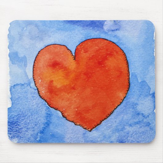 Rotes Herz auf Blau 2011 Mousepad (Vorne)