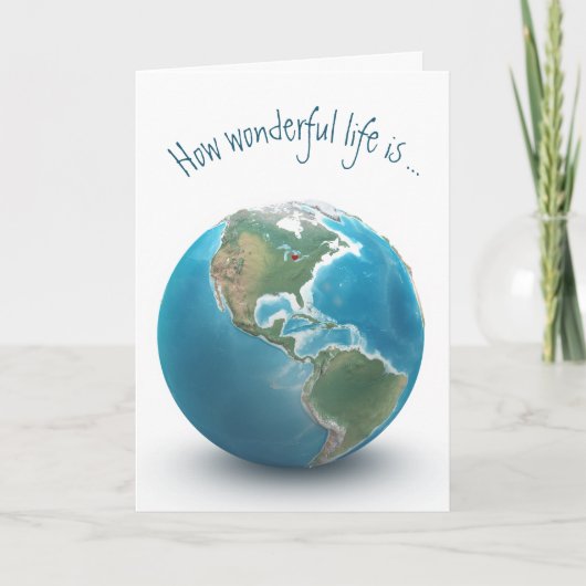 Rotes Herz auf dem Planeten Erde Karte (Vorderseite)