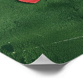 Rotes Herz auf grünem Gras Poster (Ecke)