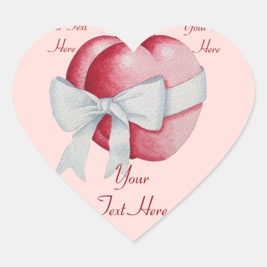 rotes Herz auf rosa Hintergrund Herz-Aufkleber (Vorderseite)