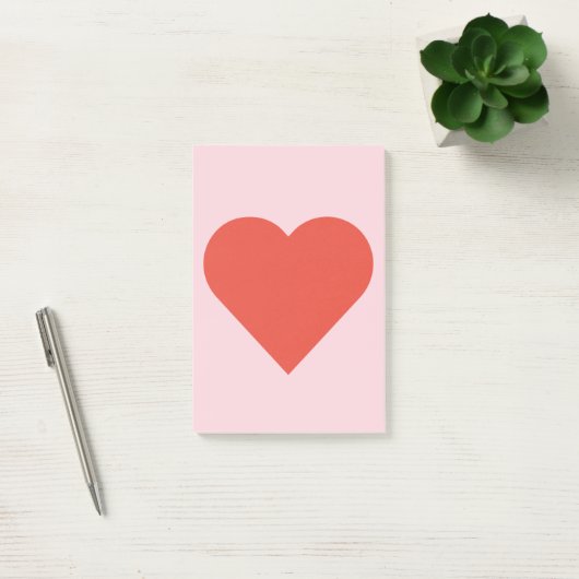 Rotes Herz auf rosa Hintergrund-Post-it-Zettel Post-it Klebezettel (Büro)