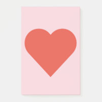 Rotes Herz auf rosa Hintergrund-Post-it-Zettel
