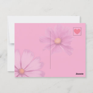 Rotes Herz auf rosa - Postcard Postkarte