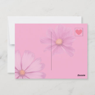 Rotes Herz auf rosa - Postcard Postkarte