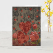 Rotes Herz auf schöne Vintage Blumen Karte (Gelbe Blume)