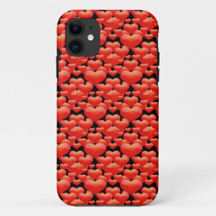 Rotes Herz auf schwarz Case-Mate iPhone Hülle