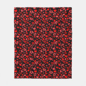 Rotes Herz auf schwarz Fleecedecke (Vorderseite)
