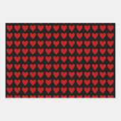 Rotes Herz auf schwarz Geschenkpapier Set (Vorderseite 3)