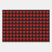 Rotes Herz auf schwarz Geschenkpapier Set (Vorderseite 2)