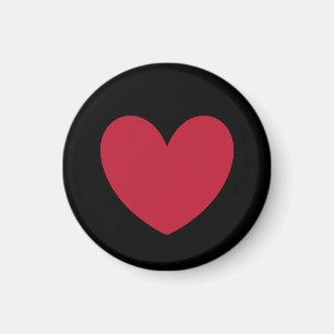 Rotes Herz auf schwarz Magnet