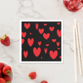 Rotes Herz auf schwarz Serviette (Beispiel)