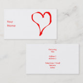Rotes Herz auf Weiß Visitenkarte (Vorne/Hinten)