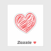 Rotes Herz Aufkleber (Blatt)