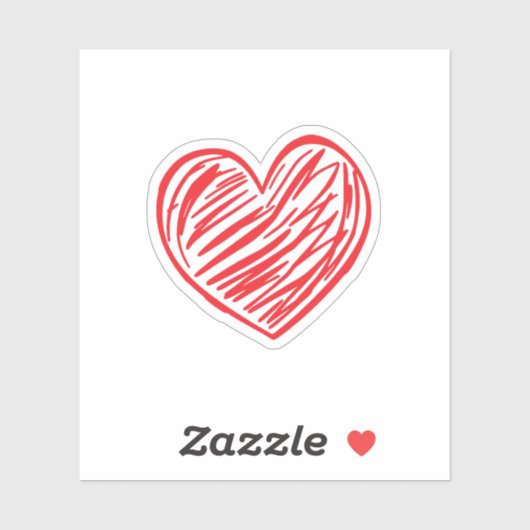 Rotes Herz Aufkleber (Blatt)