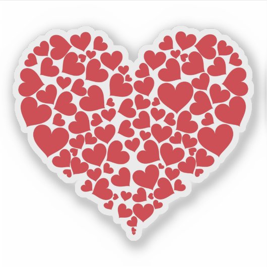 Rotes Herz Aufkleber (Vorderseite)