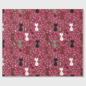 Rotes Herz aus der Mitte des Jahrhunderts Geschenkpapier (Flach)