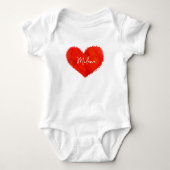 Rotes Herz Baby Strampler (Vorderseite)