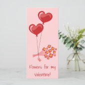 Rotes Herz Ballons Blume Valentinstag (Stehend Vorderseite)