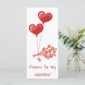 Rotes Herz Ballons Blume Valentinstag weiß (Stehend Vorderseite)