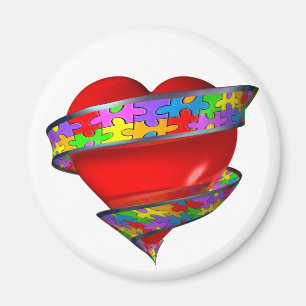 Rotes Herz-Band Magnet