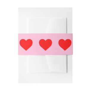 Rotes Herz Beat Pastel Pink Einladungsbanderole