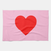 Rotes Herz Beat Pastel Pink Geschirrtuch (Horizontal)
