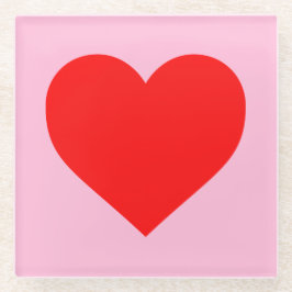 Rotes Herz Beat Pastel Pink Glasuntersetzer