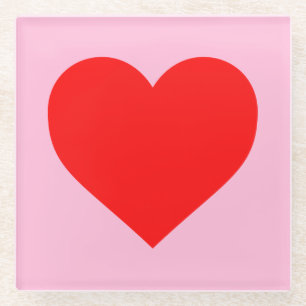 Rotes Herz Beat Pastel Pink Glasuntersetzer