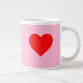 Rotes Herz Beat Pastel Pink Jumbo-Tasse