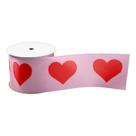 Rotes Herz Beat Pastel Pink Satinband