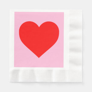 Rotes Herz Beat Pastel Pink Serviette
