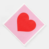 Rotes Herz Beat Pastel Pink Serviette (Ecke)