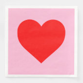 Rotes Herz Beat Pastel Pink Serviette (Vorderseite)