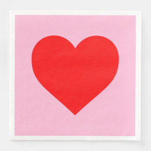 Rotes Herz Beat Pastel Pink Serviette