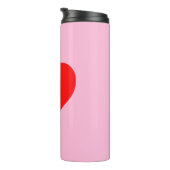Rotes Herz Beat Pastel Pink Thermosbecher (Nach rechts gedreht)