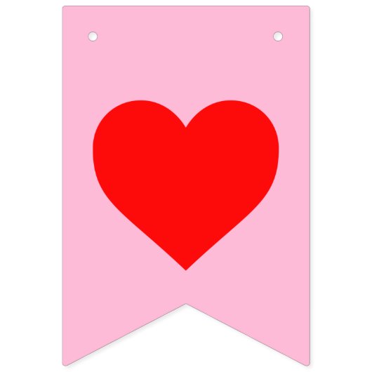 Rotes Herz Beat Pastel Pink Wimpelkette (Dritte Fahne)