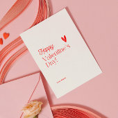 Rotes Herz Beige Typografischer Valentinstag Einladung