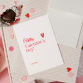 Rotes Herz Beige Typografischer Valentinstag Einladung