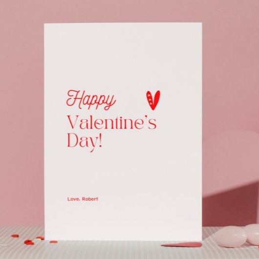 Rotes Herz Beige Typografischer Valentinstag Einladung