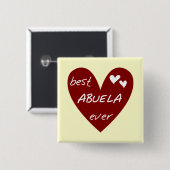 Rotes Herz beste Abuela überhaupt T - Shirts und Button (Vorne & Hinten)